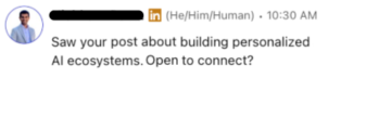 LinkedIn conversation example 2